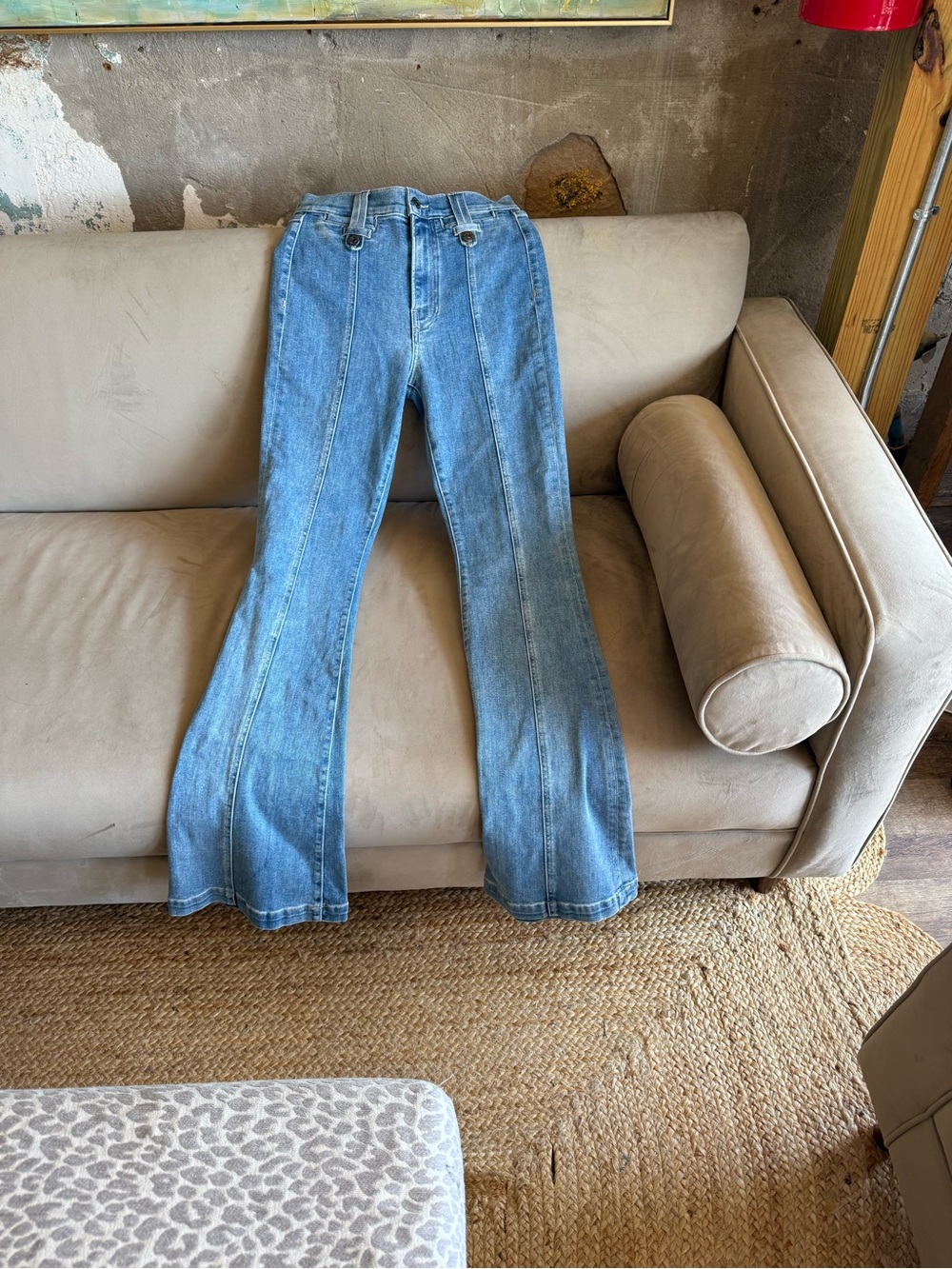 Veronica Beard Medium Wash Flared Jeans